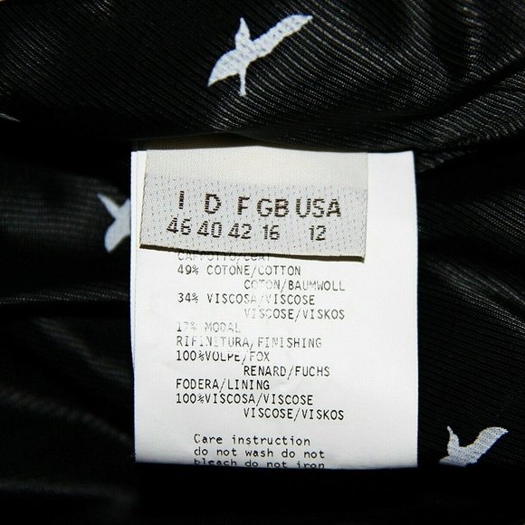 MARIELLA BURANI COAT BLACK COTTON & VISCOSE FOX US SIZE 12 NEW MADE IN ITALY 117 - Picture 6 of 7